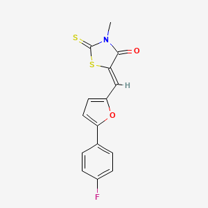 molecular formula C15H10FNO2S2 B4594645 (5Z)-5-[[5-(4-fluorophenyl)furan-2-yl]methylidene]-3-methyl-2-sulfanylidene-1,3-thiazolidin-4-one 