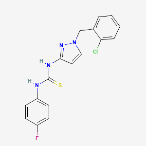 molecular formula C17H14ClFN4S B4594648 N-[1-(2-氯苄基)-1H-吡唑-3-基]-N'-(4-氟苯基)硫脲 