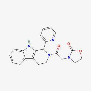 3-{2-oxo-2-[1-(2-pyridinyl)-1,3,4,9-tetrahydro-2H-beta-carbolin-2-yl]ethyl}-1,3-oxazolidin-2-one