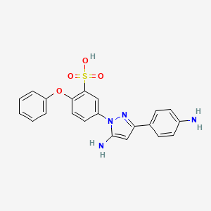 5-[5-amino-3-(4-aminophenyl)-1H-pyrazol-1-yl]-2-phenoxybenzenesulfonic acid