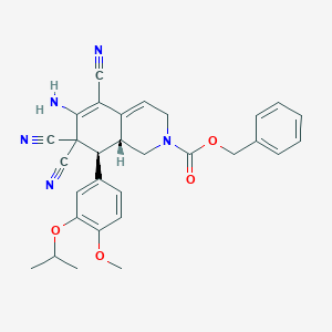 molecular formula C30H29N5O4 B459466 benzyl 6-amino-5,7,7-tricyano-8-(3-isopropoxy-4-methoxyphenyl)-3,7,8,8a-tetrahydro-2(1H)-isoquinolinecarboxylate 