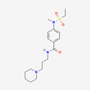 molecular formula C18H29N3O3S B4594678 4-[(ethylsulfonyl)(methyl)amino]-N-[3-(1-piperidinyl)propyl]benzamide 