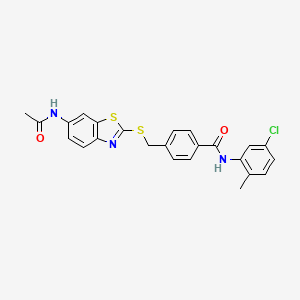 molecular formula C24H20ClN3O2S2 B4594680 4-({[6-(乙酰氨基)-1,3-苯并噻唑-2-基]硫代}甲基)-N-(5-氯-2-甲苯基)苯甲酰胺 