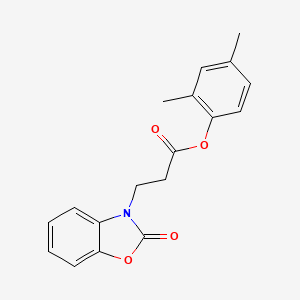 molecular formula C18H17NO4 B4594698 2,4-二甲苯基3-(2-氧代-1,3-苯并恶唑-3(2H)-基)丙酸酯 