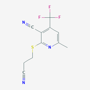 molecular formula C11H8F3N3S B459470 2-[(2-Cyanoethyl)sulfanyl]-6-methyl-4-(trifluoromethyl)nicotinonitrile 