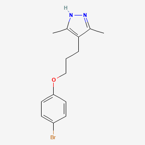 molecular formula C14H17BrN2O B4594731 4-[3-(4-bromophenoxy)propyl]-3,5-dimethyl-1H-pyrazole 