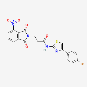 molecular formula C20H13BrN4O5S B4594745 N-[4-(4-溴苯基)-1,3-噻唑-2-基]-3-(4-硝基-1,3-二氧代-1,3-二氢-2H-异吲哚-2-基)丙酰胺 