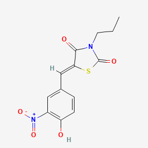 molecular formula C13H12N2O5S B4594761 5-(4-hydroxy-3-nitrobenzylidene)-3-propyl-1,3-thiazolidine-2,4-dione 