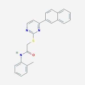 molecular formula C23H19N3OS B4594776 N~1~-(2-METHYLPHENYL)-2-{[4-(2-NAPHTHYL)-2-PYRIMIDINYL]SULFANYL}ACETAMIDE 