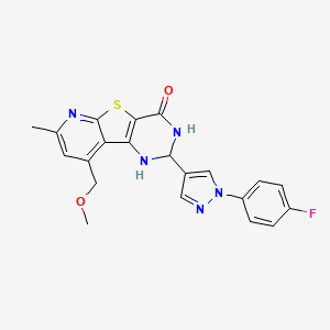 molecular formula C21H18FN5O2S B4594786 2-[1-(4-氟苯基)-1H-吡唑-4-基]-9-(甲氧基甲基)-7-甲基-2,3-二氢吡啶并[3',2':4,5]噻吩并[3,2-d]嘧啶-4(1H)-酮 