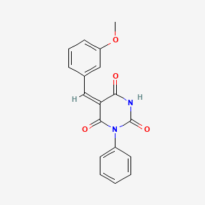 (5E)-5-[(3-methoxyphenyl)methylidene]-1-phenyl-1,3-diazinane-2,4,6-trione