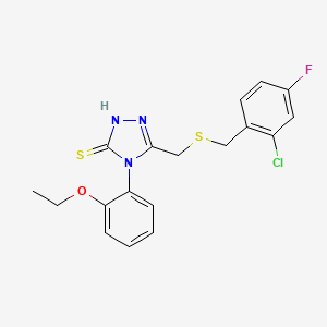 5-{[(2-chloro-4-fluorobenzyl)thio]methyl}-4-(2-ethoxyphenyl)-4H-1,2,4-triazole-3-thiol