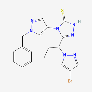 4-(1-BENZYL-1H-PYRAZOL-4-YL)-5-[1-(4-BROMO-1H-PYRAZOL-1-YL)PROPYL]-4H-1,2,4-TRIAZOL-3-YLHYDROSULFIDE