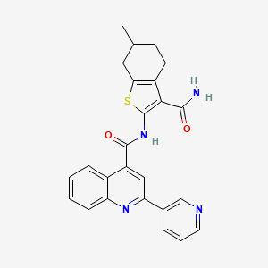 N-(3-CARBAMOYL-6-METHYL-4,5,6,7-TETRAHYDRO-1-BENZOTHIOPHEN-2-YL)-2-(3-PYRIDINYL)-4-QUINOLINECARBOXAMIDE