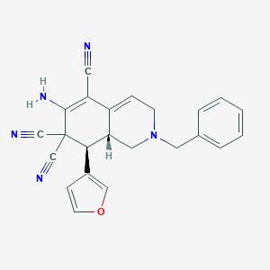 molecular formula C23H19N5O B459481 6-amino-2-benzyl-8-(3-furyl)-2,3,8,8a-tetrahydro-5,7,7(1H)-isoquinolinetricarbonitrile CAS No. 1164476-40-7