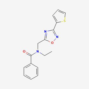 molecular formula C16H15N3O2S B4594816 N-ethyl-N-[(3-thiophen-2-yl-1,2,4-oxadiazol-5-yl)methyl]benzamide 