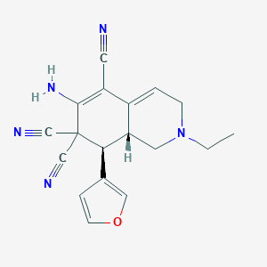 molecular formula C18H17N5O B459482 6-amino-2-ethyl-8-(3-furyl)-2,3,8,8a-tetrahydro-5,7,7(1H)-isoquinolinetricarbonitrile CAS No. 459154-60-0