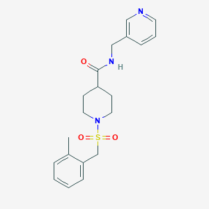 molecular formula C20H25N3O3S B4594823 1-[(2-甲基苄基)磺酰基]-N-(3-吡啶基甲基)-4-哌啶甲酰胺 