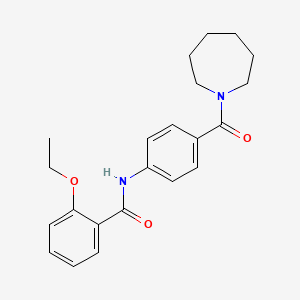 molecular formula C22H26N2O3 B4594830 N-[4-(1-氮杂环戊烷羰基)苯基]-2-乙氧基苯甲酰胺 