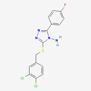 molecular formula C15H11Cl2FN4S B4594836 3-[(3,4-二氯苄基)硫]-5-(4-氟苯基)-4H-1,2,4-三唑-4-胺 