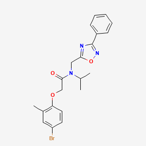 molecular formula C21H22BrN3O3 B4594846 2-(4-bromo-2-methylphenoxy)-N-[(3-phenyl-1,2,4-oxadiazol-5-yl)methyl]-N-(propan-2-yl)acetamide 