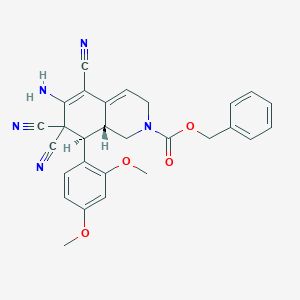 benzyl 6-amino-5,7,7-tricyano-8-(2,4-dimethoxyphenyl)-3,7,8,8a-tetrahydro-2(1H)-isoquinolinecarboxylate