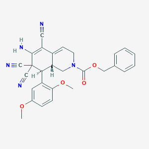 molecular formula C28H25N5O4 B459488 benzyl 6-amino-5,7,7-tricyano-8-(2,5-dimethoxyphenyl)-3,7,8,8a-tetrahydro-2(1H)-isoquinolinecarboxylate CAS No. 303953-43-7