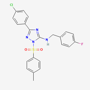 molecular formula C22H18ClFN4O2S B4594889 3-(4-氯苯基)-N-(4-氟苄基)-1-[(4-甲苯基)磺酰基]-1H-1,2,4-三唑-5-胺 