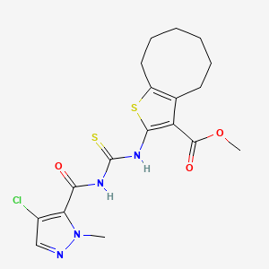 METHYL 2-[({[(4-CHLORO-1-METHYL-1H-PYRAZOL-5-YL)CARBONYL]AMINO}CARBOTHIOYL)AMINO]-4,5,6,7,8,9-HEXAHYDROCYCLOOCTA[B]THIOPHENE-3-CARBOXYLATE