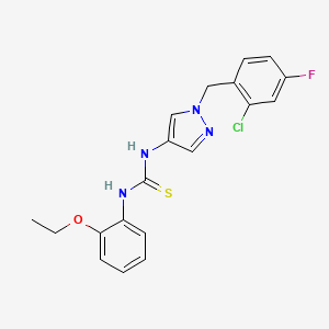 molecular formula C19H18ClFN4OS B4594907 N-[1-(2-氯-4-氟苯甲基)-1H-吡唑-4-基]-N'-(2-乙氧苯基)硫脲 