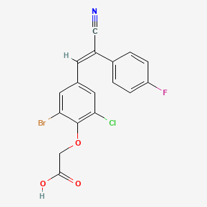 2-[2-bromo-6-chloro-4-[(E)-2-cyano-2-(4-fluorophenyl)ethenyl]phenoxy]acetic acid