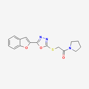 2-(1-benzofuran-2-yl)-5-{[2-oxo-2-(1-pyrrolidinyl)ethyl]thio}-1,3,4-oxadiazole