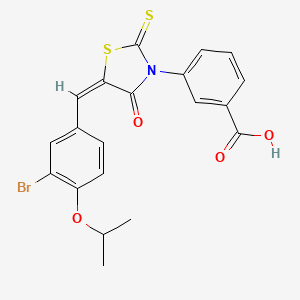 3-{(5E)-5-[3-bromo-4-(propan-2-yloxy)benzylidene]-4-oxo-2-thioxo-1,3-thiazolidin-3-yl}benzoic acid