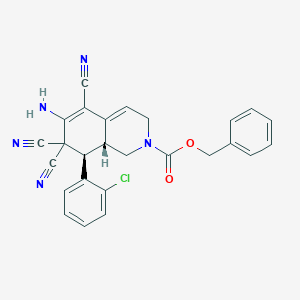 benzyl (8R,8aR)-6-amino-8-(2-chlorophenyl)-5,7,7-tricyano-1,3,8,8a-tetrahydroisoquinoline-2-carboxylate