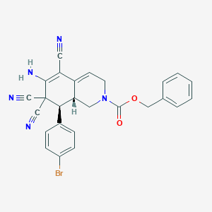 molecular formula C26H20BrN5O2 B459497 benzyl 6-amino-8-(4-bromophenyl)-5,7,7-tricyano-3,7,8,8a-tetrahydro-2(1H)-isoquinolinecarboxylate CAS No. 494792-42-6