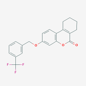 molecular formula C21H17F3O3 B4594971 3-{[3-(三氟甲基)苄基]氧基}-7,8,9,10-四氢-6H-苯并[c]色满-6-酮 