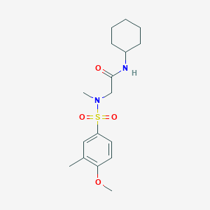 molecular formula C17H26N2O4S B4594987 N~1~-环己基-N~2~-[(4-甲氧基-3-甲基苯基)磺酰基]-N~2~-甲基甘氨酰胺 