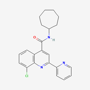 molecular formula C22H22ClN3O B4594997 8-氯-N-环庚基-2-(2-吡啶基)-4-喹啉甲酰胺 