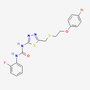 molecular formula C18H16BrFN4O2S2 B4595036 1-[5-[2-(4-Bromophenoxy)ethylsulfanylmethyl]-1,3,4-thiadiazol-2-yl]-3-(2-fluorophenyl)urea 