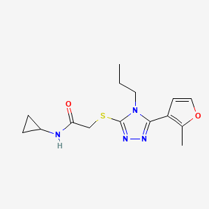 molecular formula C15H20N4O2S B4595064 N-CYCLOPROPYL-2-{[5-(2-METHYL-3-FURYL)-4-PROPYL-4H-1,2,4-TRIAZOL-3-YL]SULFANYL}ACETAMIDE 