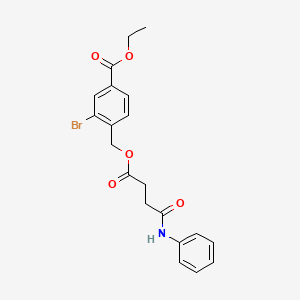 molecular formula C20H20BrNO5 B4595072 4-{[(4-苯胺基-4-氧代丁酰)氧基]甲基}-3-溴苯甲酸乙酯 