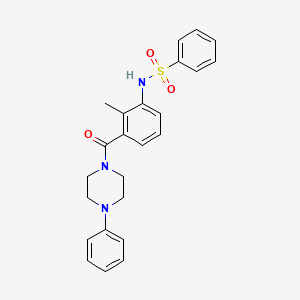 molecular formula C24H25N3O3S B4595075 N-{2-methyl-3-[(4-phenyl-1-piperazinyl)carbonyl]phenyl}benzenesulfonamide 