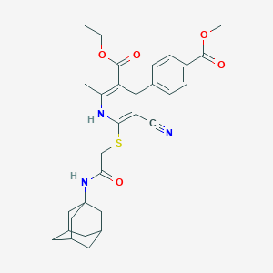 molecular formula C30H35N3O5S B459508 Ethyl 6-[2-(1-adamantylamino)-2-oxoethyl]sulfanyl-5-cyano-4-(4-methoxycarbonylphenyl)-2-methyl-1,4-dihydropyridine-3-carboxylate CAS No. 354555-11-6