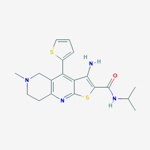 molecular formula C19H22N4OS2 B459512 3-amino-6-methyl-N-propan-2-yl-4-thiophen-2-yl-7,8-dihydro-5H-thieno[2,3-b][1,6]naphthyridine-2-carboxamide CAS No. 354555-10-5