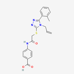 molecular formula C21H20N4O3S B4595127 4-[({[5-(2-methylphenyl)-4-(prop-2-en-1-yl)-4H-1,2,4-triazol-3-yl]sulfanyl}acetyl)amino]benzoic acid 