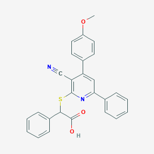 molecular formula C27H20N2O3S B459513 2-{[3-Cyano-4-(4-methoxyphenyl)-6-phenyl-2-pyridinyl]sulfanyl}-2-phenylacetic acid CAS No. 354555-20-7