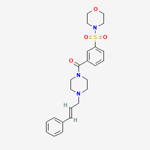 4-(3-{4-[(2E)-3-PHENYLPROP-2-EN-1-YL]PIPERAZINE-1-CARBONYL}BENZENESULFONYL)MORPHOLINE