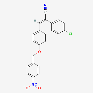 molecular formula C22H15ClN2O3 B4595185 (E)-2-(4-chlorophenyl)-3-[4-[(4-nitrophenyl)methoxy]phenyl]prop-2-enenitrile 