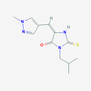 molecular formula C12H16N4OS B4595196 3-ISOBUTYL-5-[(E)-1-(1-METHYL-1H-PYRAZOL-4-YL)METHYLIDENE]-2-SULFANYL-3,5-DIHYDRO-4H-IMIDAZOL-4-ONE 