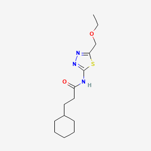 molecular formula C14H23N3O2S B4595202 3-环己基-N-[5-(乙氧甲基)-1,3,4-噻二唑-2-基]丙酰胺 